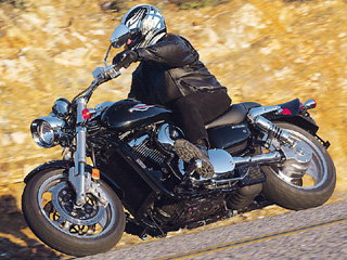 Friendly steering manners and superior suspension make the Marauder comfortable and fun to ride in corners, even though lean angle is slightly limited.
 